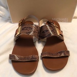 Michael Kors Strappy Snake Print Sandals